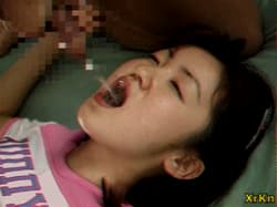 Asian teen getting mouth filled with piss'