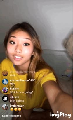Asian college pussy flashes panties on IG live'