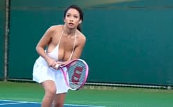 Big Tit asian playing tennis'