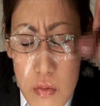Asian slut getting her glasses covered 2'