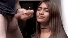Cute Indian Getting Messy Facial'