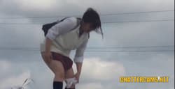 Asian College Teens Pissing Outdoors'