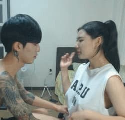 Sucking KBJ's nipple'